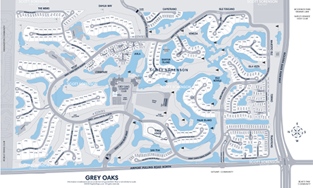 Real Estate MAP of Bay Colony Naples, Florida showing Pelican Bay condominium names, home property addreses and streets